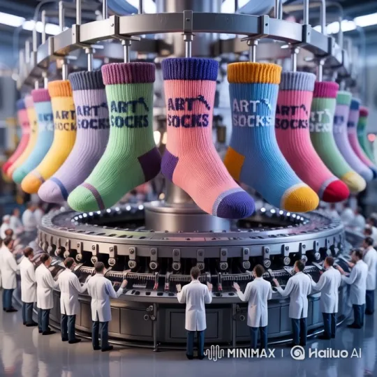 Art Socks Factory: Precision and Aesthetic Production – AI Generated Video | Hailuo AI