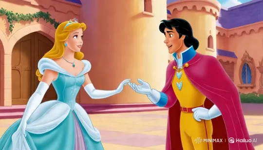 Royal Couple in Graceful Moment at Majestic Castle – AI Generated Video | Hailuo AI