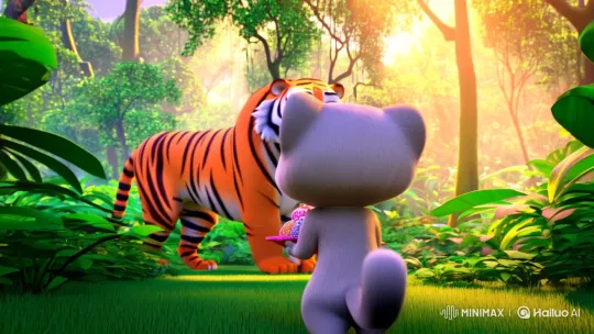 Kitten and Tiger Share a Moment of Wonder – AI Generated Video | Hailuo AI