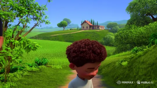 Two Best Friends in a Serene Village Landscape – AI Generated Video | Hailuo AI