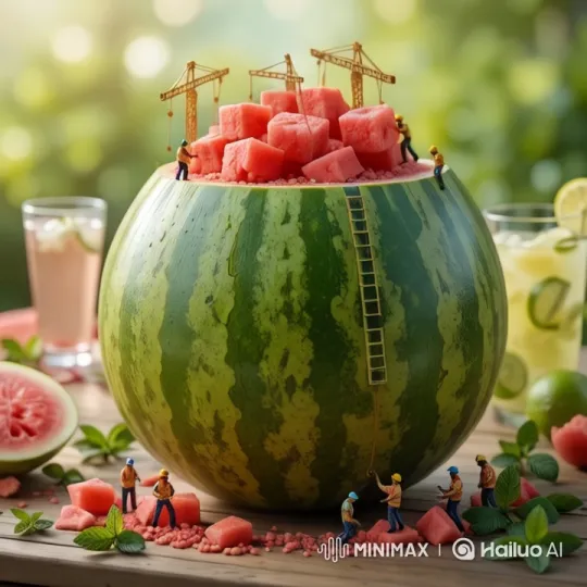 Artful Watermelon Sculpture by Miniature Builders – AI Generated Video | Hailuo AI