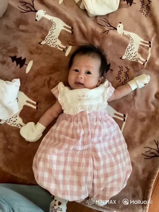Baby Dancing Enthusiastically on Reindeer Blanket – AI Generated Video | Hailuo AI