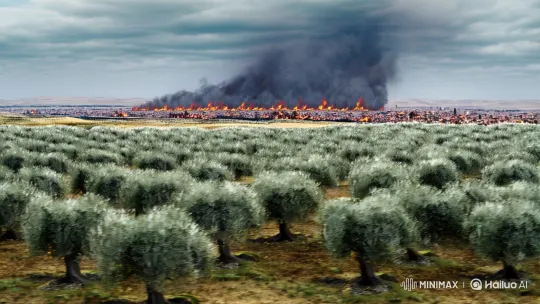 Olive Groves to Conflict: A Journey of Hope – AI Generated Video | Hailuo AI