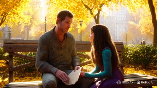 Autumn Park Bench: A Tale of Intimacy and Promise – AI Generated Video | Hailuo AI