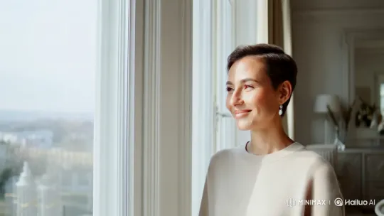Tranquil Room: Person in Soft Light Reflects Hope – AI Generated Video | Hailuo AI