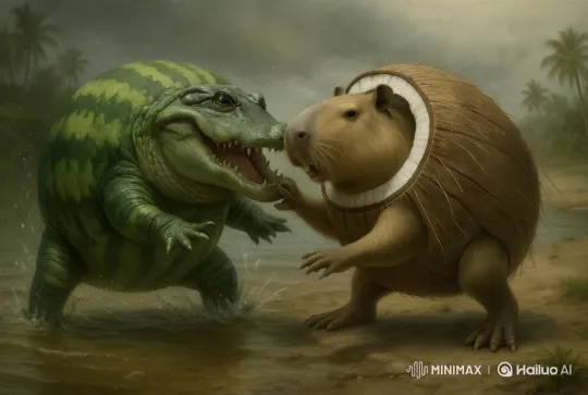 Capybara vs. Crocodile: Intense Water Battle – AI Generated Video | Hailuo AI