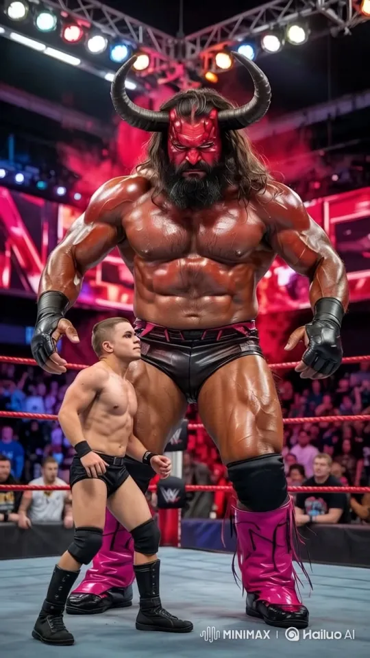 Dramatic Wrestling Match: Massive Athlete vs. Determined Opponent – AI Generated Video | Hailuo AI