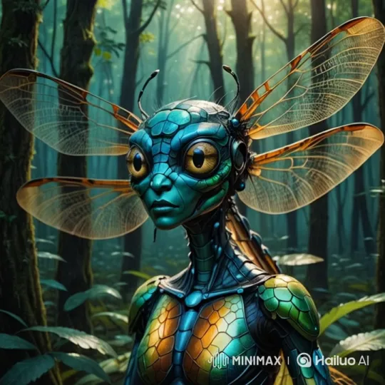Dragonfly-Human Hybrid Glides Through Enchanted Forest – AI Generated Video | Hailuo AI