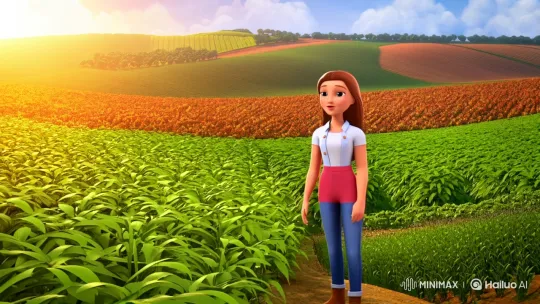 Farm Girl's Vision: Harmony with Nature and Hope – AI Generated Video | Hailuo AI