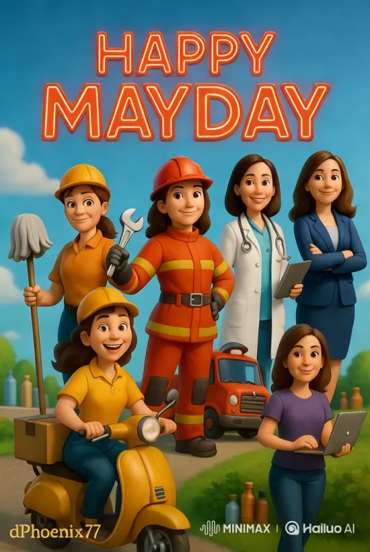 Animated Celebration of Professions on May Day – AI Generated Video | Hailuo AI