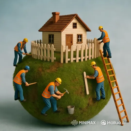 Miniature Gardeners' Craftsmanship in Restoring Bamboo Fence – AI Generated Video | Hailuo AI