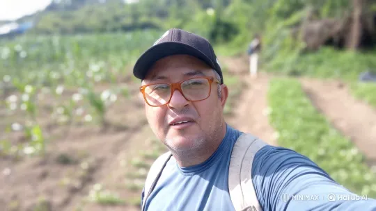 Content Summarization" is a feature where you provide me with the content you'd like summarized, and I'll generate a concise English title for it. However, it seems like you've only provided an image of a static shot with the text "A happy farmer." This d – AI Generated Video | Hailuo AI