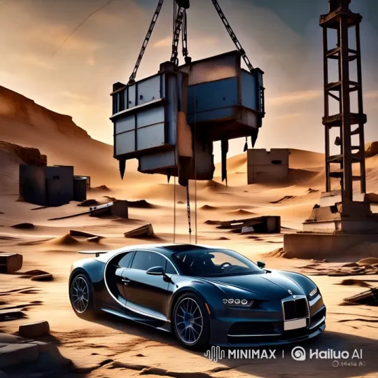 Rolls-Royce in Desert Amidst Ruins and Danger – AI Generated Video | Hailuo AI