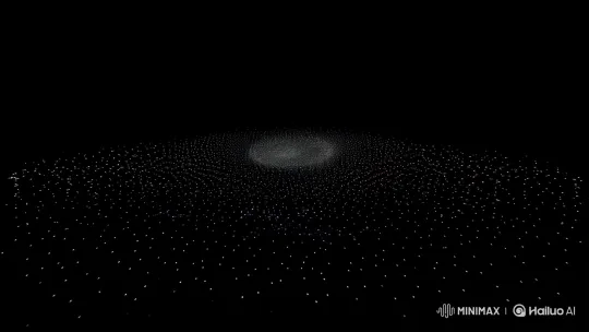 Abstract Dance of Light Particles in a Void – AI Generated Video | Hailuo AI