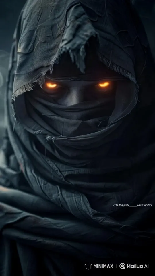 Mysterious Cloaked Figure with Glowing Eyes – AI Generated Video | Hailuo AI