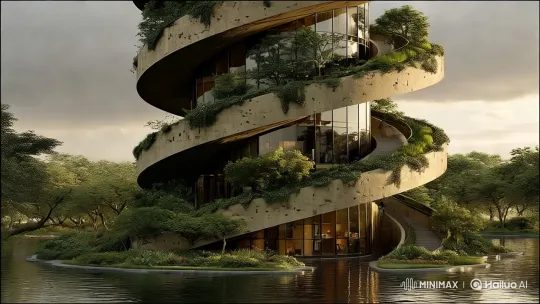 Vertical Garden Tower: Nature Meets Modern Design – AI Generated Video | Hailuo AI
