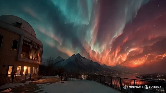 Aurora Observatory: The Symphony of Ice and Starry Nights – AI Generated Video | Hailuo AI