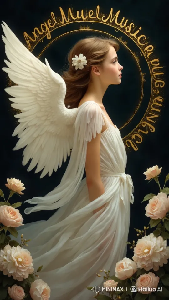Angel in Graceful Motion with Falling Petals – AI Generated Video | Hailuo AI