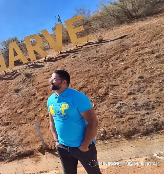 Man Alters Sign in Colorful Landscape Video – AI Generated Video | Hailuo AI