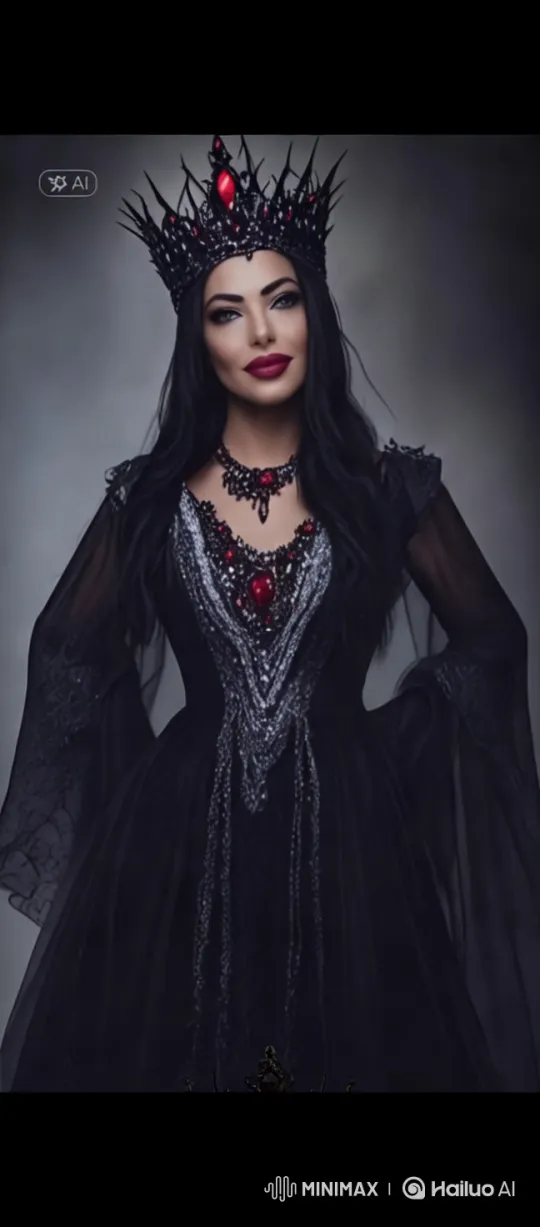 Regal Figure Showcases Opulent Silver-Red Gown – AI Generated Video | Hailuo AI