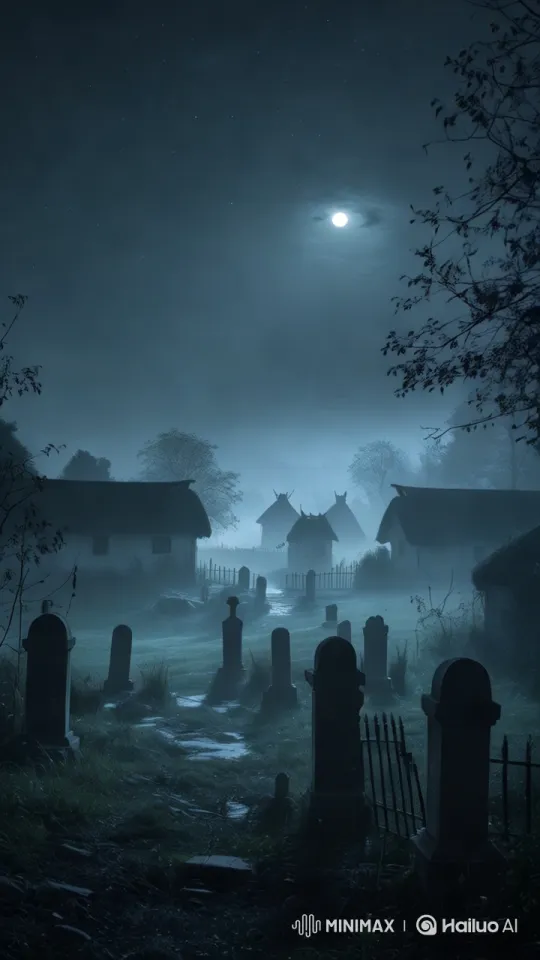 Mysterious Midnight View of Abandoned Shyampur Village – AI Generated Video | Hailuo AI