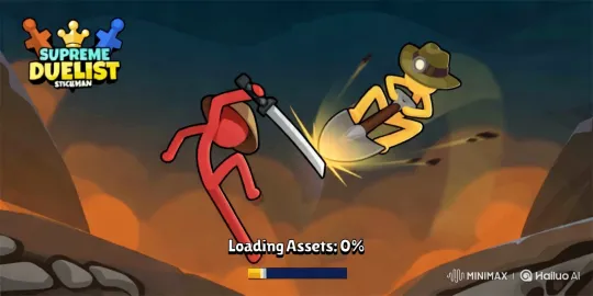 Stick Figures Duel in Dynamic Sky with Vibrant Colors – AI Generated Video | Hailuo AI