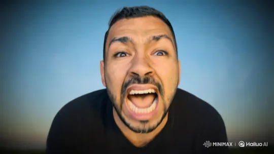 Panic-stricken Man Screams in Intense 8mm Fisheye Clip – AI Generated Video | Hailuo AI