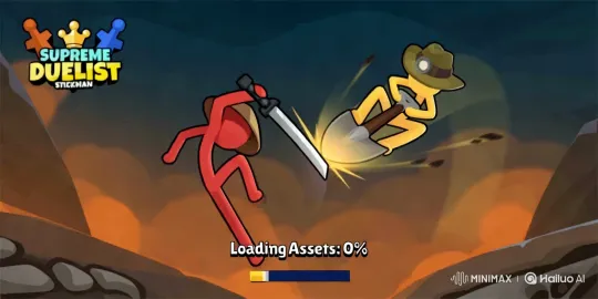 Stickman Duo Engages in Intense Battle on Rocky Terrain – AI Generated Video | Hailuo AI