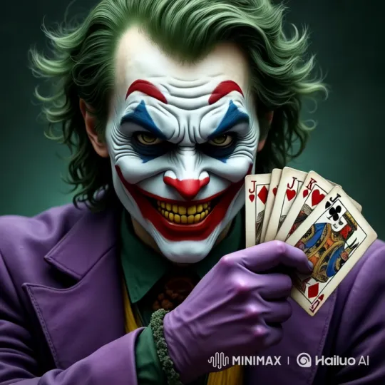 Joker Showcases Cards in Dark, Stylish Scene – AI Generated Video | Hailuo AI