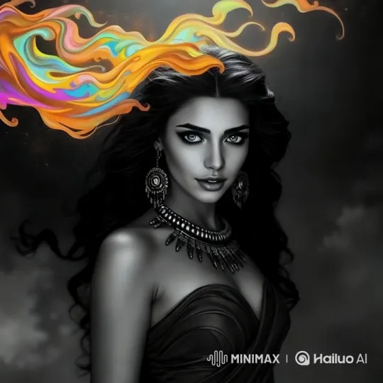 Gorgeous Girl in Red Dress Walks Through Starry Galactic Sky – AI Generated Video | Hailuo AI