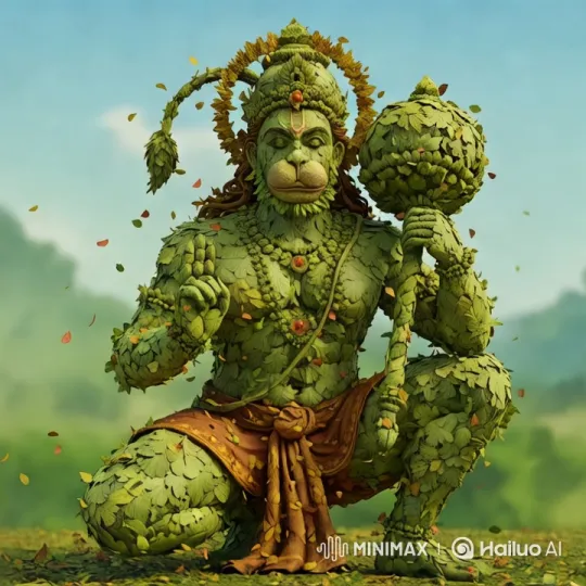 Hanuman Swami Enshrined in Nature's Beauty – AI Generated Video | Hailuo AI