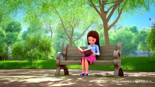 Student Seeks Seat in Peaceful Park Setting – AI Generated Video | Hailuo AI