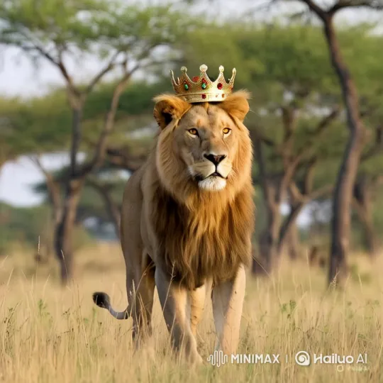 Lion Walks Through Savannah, Roars Dominantly – AI Generated Video | Hailuo AI