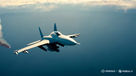 Aerial Combat: Fighter Jet's High-Stakes Maneuvers – AI Generated Video | Hailuo AI