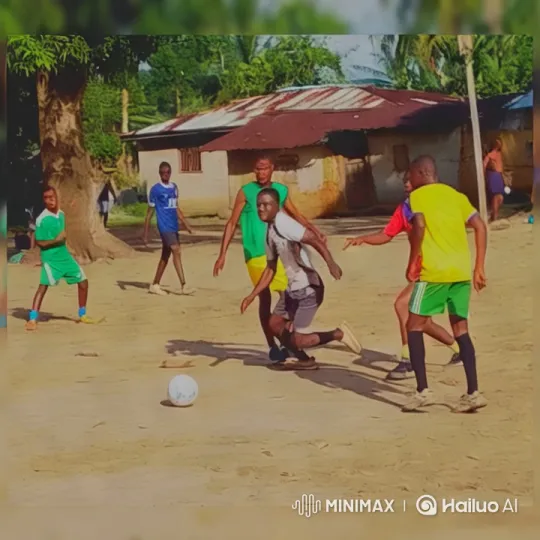 Lively Local Soccer Match Captured on Dirt Field – AI Generated Video | Hailuo AI