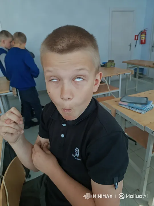Boy Dances Joyfully in Classroom Setting – AI Generated Video | Hailuo AI