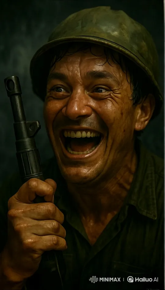 Man's Emotional Shift with Gun: From Laughter to Anger – AI Generated Video | Hailuo AI