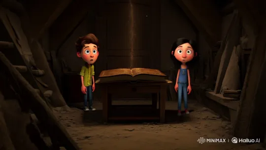 Mystery Unfolds in Dusty Attic with Enchanted Book – AI Generated Video | Hailuo AI