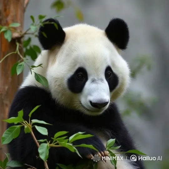 Panda Nibbling Amidst Verdant Foliage – AI Generated Video | Hailuo AI
