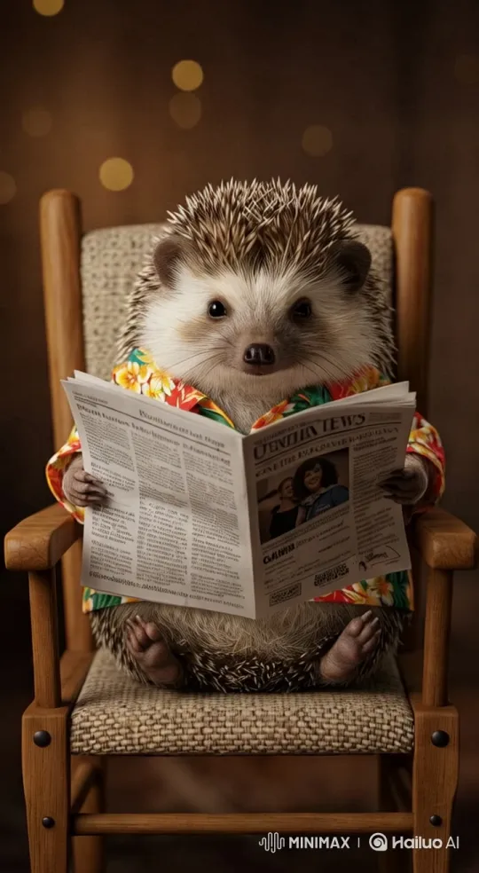 Cozy Hedgehog Reading in Aesthetic Warmth – AI Generated Video | Hailuo AI