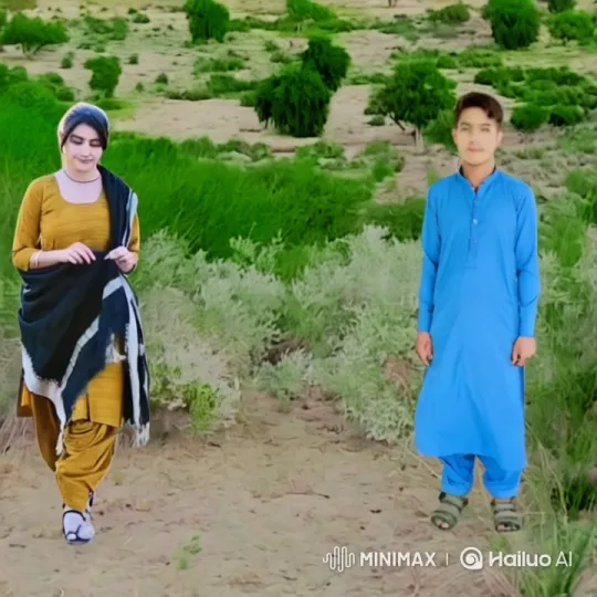 Couple in Traditional Attire Shares Affectionate Moment – AI Generated Video | Hailuo AI