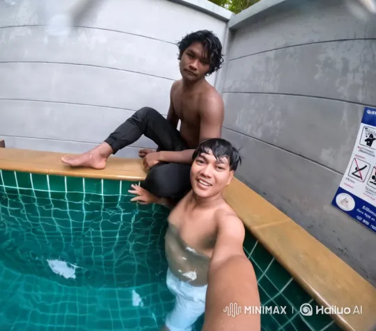 Kung Fu Practitioners Demonstrate Skills in Pool Scene – AI Generated Video | Hailuo AI