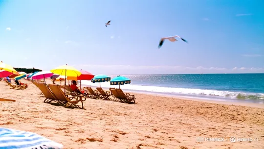 Orange Cat Enjoying a Sunny Beach Vacation – AI Generated Video | Hailuo AI