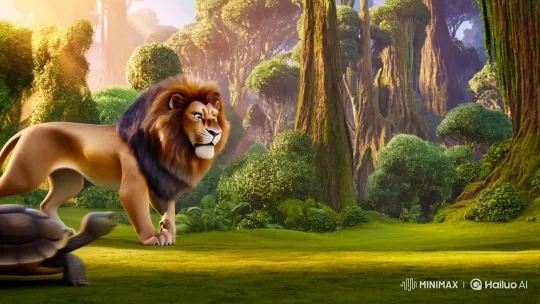 Leo the Lion Learns from Forest Friends – AI Generated Video | Hailuo AI