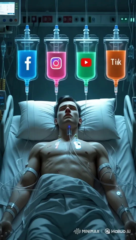 Patient Hooked Up to Social Media IVs with Modi and Zuckerberg – AI Generated Video | Hailuo AI