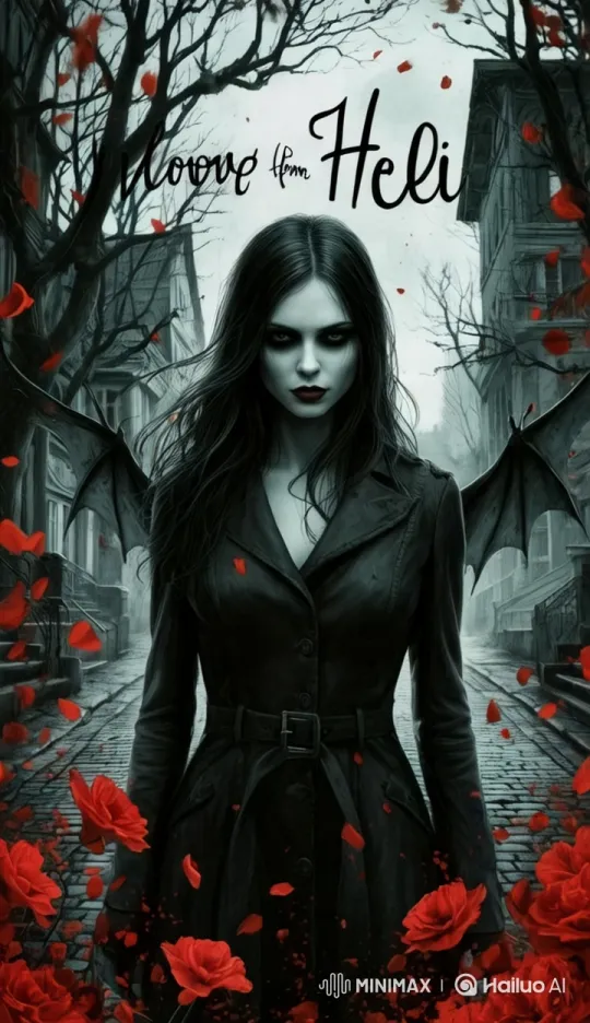 Gothic Woman Walks Through Eerie Rose Petal Path – AI Generated Video | Hailuo AI