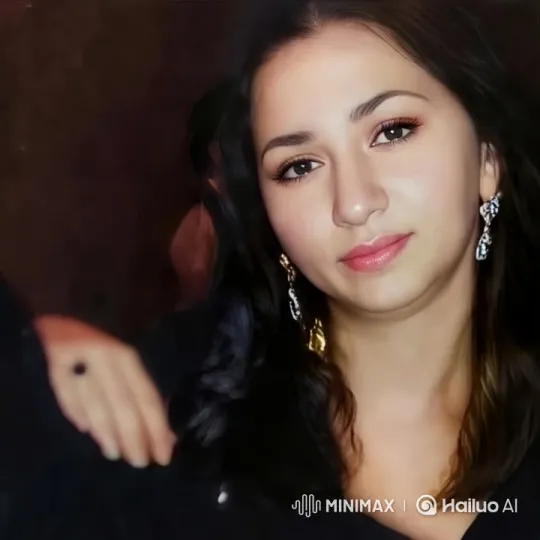 Elegant Girl in Black Dress with Gold Border – AI Generated Video | Hailuo AI