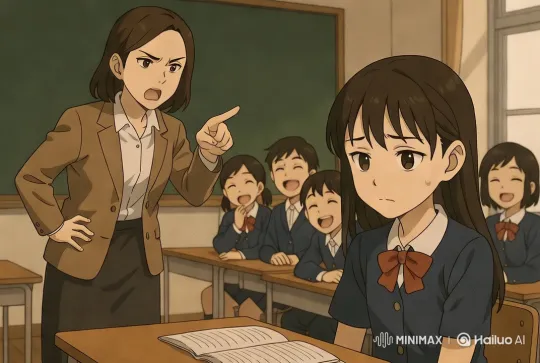 Student Embarrassed by Teacher's Rebuke, Friends Laugh – AI Generated Video | Hailuo AI