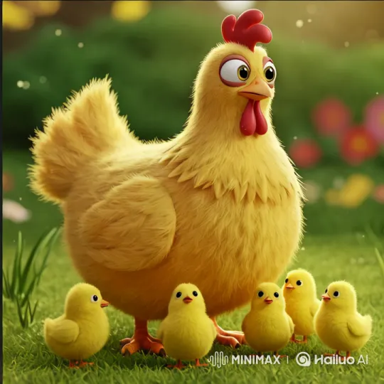 Rustic Serenity: Hen and Chicks at Dusk – AI Generated Video | Hailuo AI
