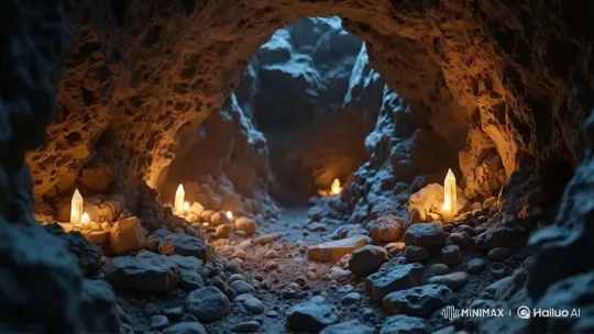 Mystical Cave with Glowing Crystals – AI Generated Video | Hailuo AI